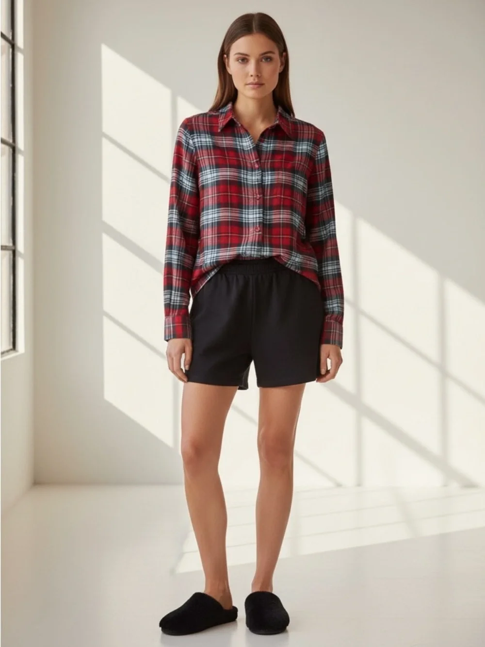 🌻NEW w/tag PJ Salvage Plaid Lightweight Button-Up Shirt Size Small - Picture 3 of 12